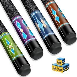 Набір кийків для більяру FESHIR (4 шт.) з преміум-мапи, крейда для кийків, 58''