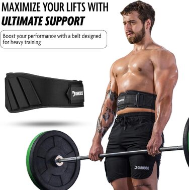 Пояс для важкої атлетики DMoose - підтягуючий пояс з системою самоблокування - пояс для чоловіків та жінок - фітнес, важка атлетика, бодібілдинг, кросфіт