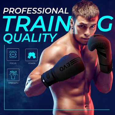 Боксерські рукавички EVO Fitness для чоловіків та жінок, MMA, Муай Тай, бокс, кікбоксинг, спаринг, тренування, 12 OZ, чорний колір, з набором рожевих бандажів