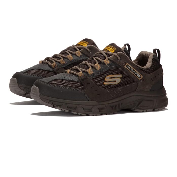 Чоловічі кросівки Skechers Vigor 2.0 для тренувань, шкіряні, з устілкою Memory Foam, коричневі (Stone Suede Synthetic Brown Trim), розмір 41.5 EU