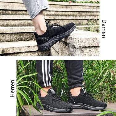 Чоловічі кросівки Feethit для бігу та спорту. Легкі, дихаючі, чорні, 45 EU. Неслизька гумова підошва.