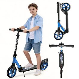 FREEDARE Cityroller: Скутер складний для дітей та дорослих, блакитний, 200 мм колеса, регульована висота, до 100 кг