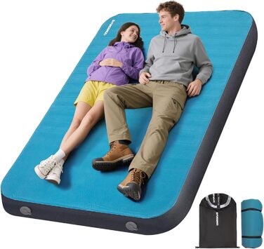 Килимок для кемпінгу Fundango самонадувний, 10 см, R-значення 9.5, Memory Foam, 3D-підсилення, для намету, авто, подорожей (подвійний)