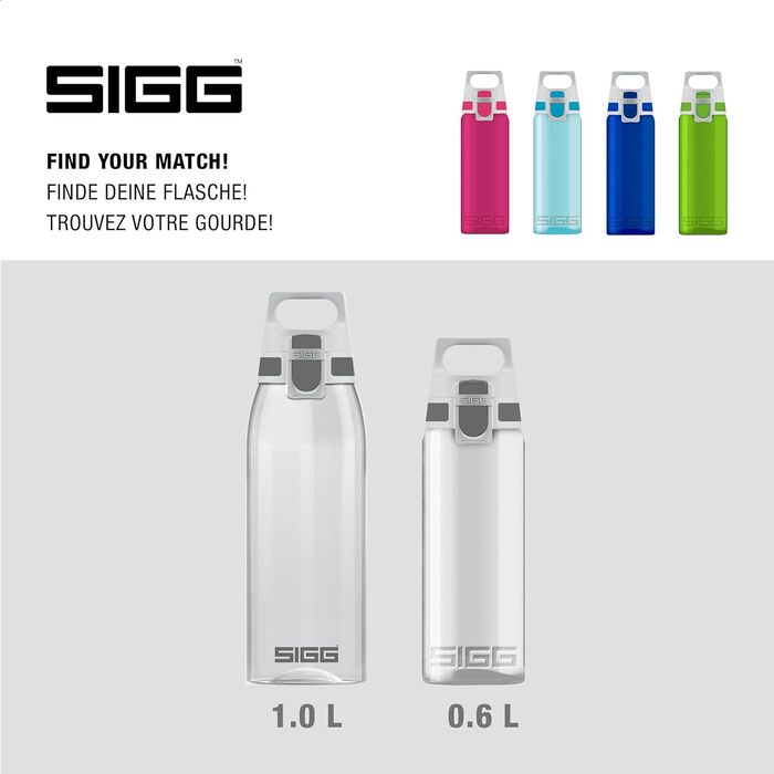 SIGG пляшка для води Tritan ONE, прозора, 0,6 л, для газованих напоїв, без BPA, легка, герметична, придатна для миття в посудомийці