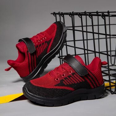 Дитячі кросівки YueYue для спорту та прогулянок: легкі, дихаючі, з товстою підошвою та зручною застібкою-липучкою. Розмір 36 EU (Колір: зелений/червоний)