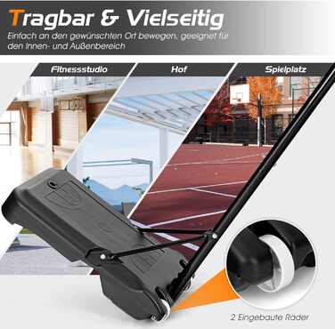 Баскетбольний кошик COSTWAY Outdoor, регульована висота 155-210/170-230 см, мобільна баскетбольна установка з роликами, для дітей та юнаків (Indoor/Outdoor)