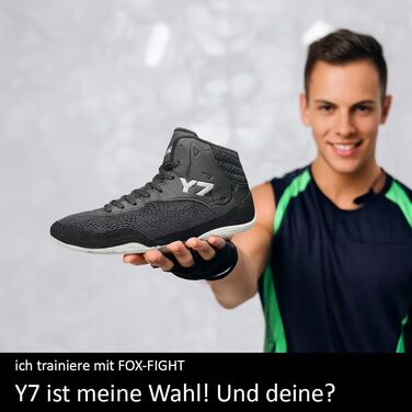 FOX-FIGHT Y7 Боксерські/Залкові Кросівки для Занять Фітнесом та Бойовими Мистецтвами | Зроблено з Нубуку | Чорно-Білі | 46 EU