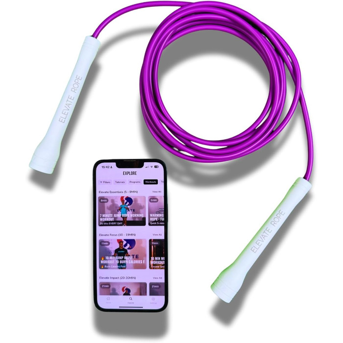 Скакалка Elevate Speed Rope MAX, професійна, PVC з нейлоновим сердечником, 5 мм, 3 м, міцні ручки