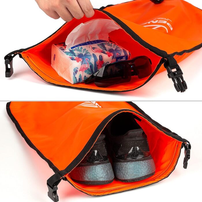 Побуф для плавання PENGDA 25L, водонепроникний сухий мішок, поплавок для відкритої води та триатлону, Swim Bubble для каякерів, серферів, поплавок для плавання та водних видів спорту, оранжевий