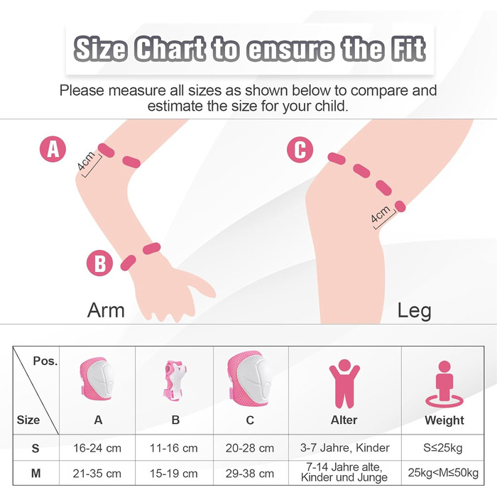 Набір захисту для дітей: наколінники, налокітники, рукавички. Підходить для роликів, скейтборду. Колір: зелений, рожевий (M, M, Pink)