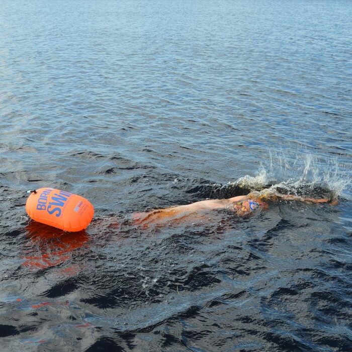 Безпечний буй для плавання BornToSwim, унісекс, помаранчевий, 28x49 см, без сухої кишені