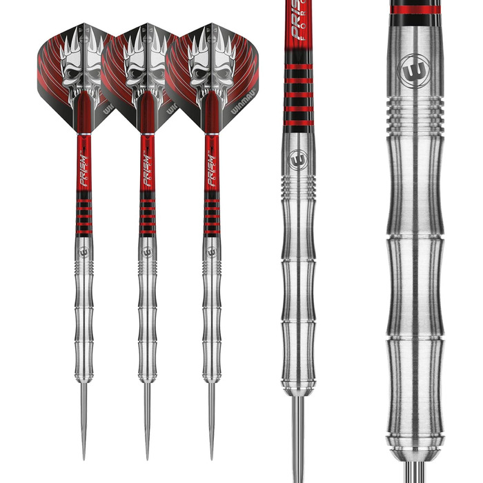 Дартс WINMAU Champions Mervyn King 22г, професійний, вольфрамовий, сталевий наконечник, набір з хвостовиками та оперенням