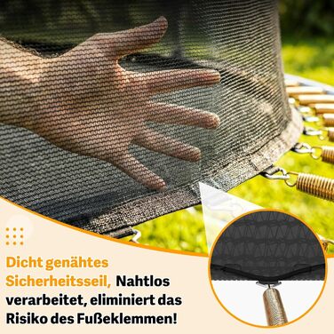 Батут Devoko Outdoor для дітей та дорослих, великий овальний, 305x214 см, з сіткою безпеки та міцним металевим каркасом