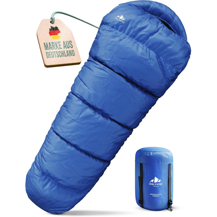 Спальний мішок ONLYHIKE® Outdoor [300GS] для кемпінгу, подорожей та активного відпочинку. Легкий (1700г), для весни, осені та зими (-5°C до 10°C). Розміри: L, XL. Кольори: зелений, синій.