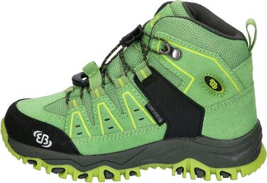 Дитячі трекінгові черевики Brütting Mount Pinos High, 39 EU, зелено-чорні, лимонні акценти
