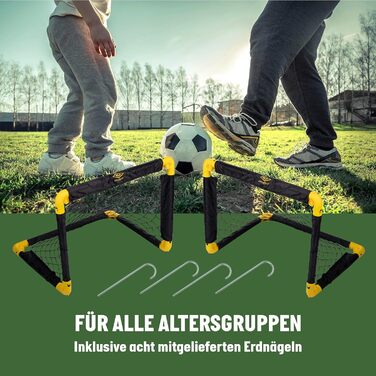 Складні футбольні ворота Umbro 50x44x44 см для дітей, комплект 2 шт., чорні/жовті, для тренувань у саду та приміщенні