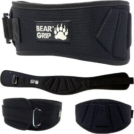 Пояс для важкої атлетики BEAR GRIP, неопреновий, вигнутий, з підтримкою спини та попереку, для фітнесу та бодібілдингу, чорний, XL