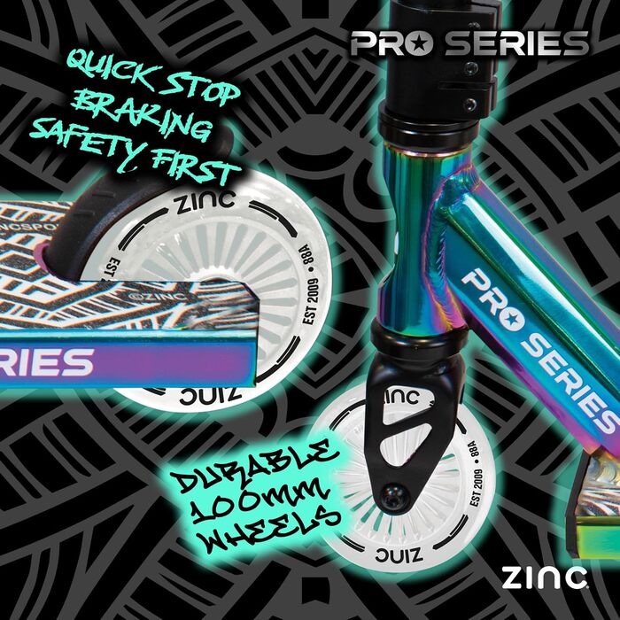 Дитячий трюковий ролер Nasty Neochrome: легкий, з професійним кермом, ABEC-підшипниками та колесами 100 мм