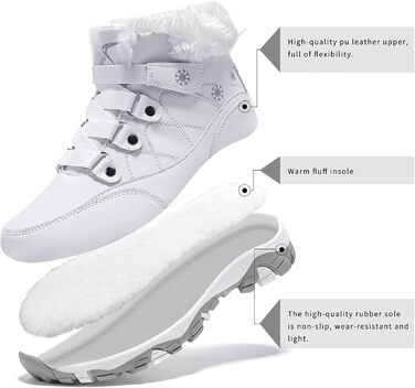 Зимові черевики VITIKE для жінок, теплі, з підкладкою, снігоступи, осінні, туристичні, зимові, 35 EU, білий, зелений