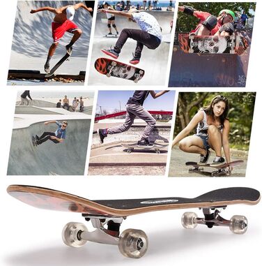 Скейтборд ChromeWheels 31 дюйм Double Kick Cruiser Longboard для дітей та початківців, 8 шарів клена, білий