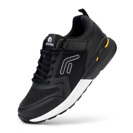 Чоловічі кросівки для бігу та ходьби FitVille Extra Wide, дихаючі спортивні взуття на липучках для фітнесу та джогінгу, чорні, розмір 42 EU (широка колодка)