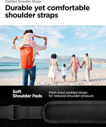 Водонепроникний мішок Spigen Aqua Shield 30L: Сумка, рюкзак для пляжу, плавання, кемпінгу, риболовлі, каякінгу (Sunset Orange)