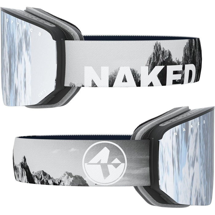 NAKED Optics NOVA - гірськолижні окуляри для чоловіків та жінок, сноуборд окуляри, окуляри для поганої погоди, з змінними лінзами, Slate