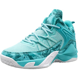 Чоловічі баскетбольні кросівки для джуніорів та підлітків, стильні тренувальні кросівки, хай-топ, для занять спортом та активного відпочинку, синього кольору, 44 EU