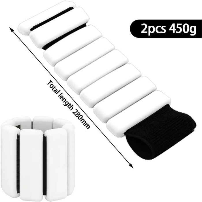 Набір обтяжувачів для зап'ястя та кісточок, регульовані (2 шт., 0.45 кг) для йоги, пілатесу та фітнесу