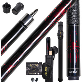 CUEELF Більярдний кий Scorpion з канадського акації, 147.3 см, професійний, 553-595 г, 21 oz WD-SP-Red