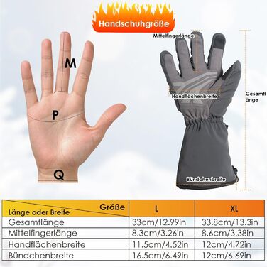 Нагріваючі рукавички Minthouz W13 з акумулятором 5V 5000mAh для чоловіків та жінок, сенсорний екран, водонепроникність, для активного відпочинку