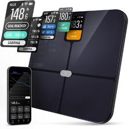 Розумні ваги Greater Goods Verve AccuCheck з ITO-склом, чорні, розроблені у Сент-Луїсі