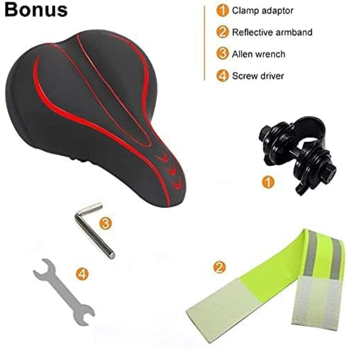 Велосипедне сідло Dripex для чоловіків та жінок: зручне, м'яке, гелеве, водостійке, ергономічне для MTB, Citybike, шосе