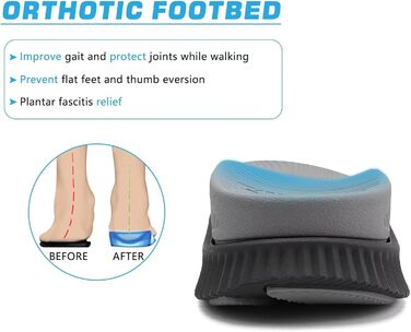 Чоловічі трекінгові сандалі KuaiLu: зручні, ортопедичні, для підтримки стопи при фасціїтісу, літні, легкі, відкриті, з регулюванням на липучці (44 EU, чорно-сірий)