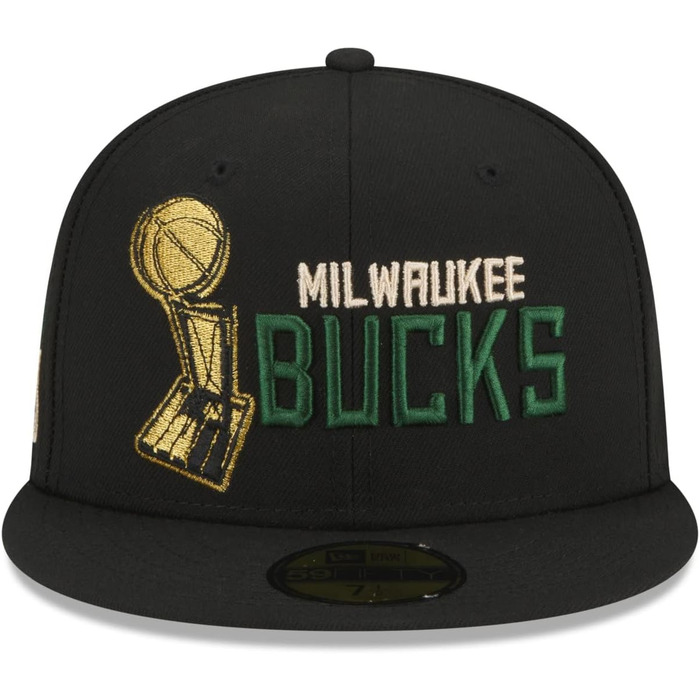 Кепка New Era 59Fifty з логотипом NBA Champions Milwaukee Bucks (1956-1957) - чорна