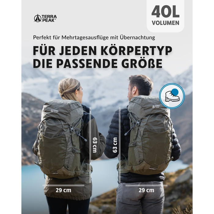 Рюкзак Terra Peak для туризму з вентильованою спинкою, 20/30/40 л, кріпленням для питної системи та дощовиком, міський і трекінговий рюкзак з поясом для стегон