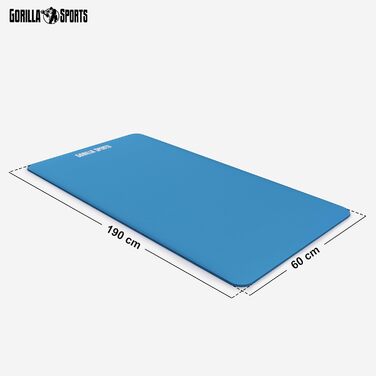 Йога мат GORILLA SPORTS® - 190x60/100x1,5 см, з ремінком, нетоксичний, протиковзкий, різні кольори. Підходить для гімнастики, фітнесу, спорту та тренувань.