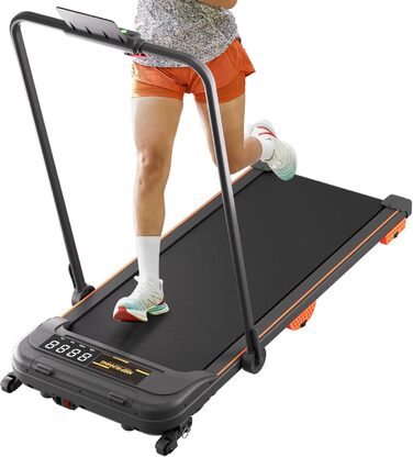 Електричне бігове полотно для дому з нахилом, 12 км/год, тихий Walking Pad, 2.5HP, складане, з LCD-дисплеєм, пультом дистанційного керування та керуванням через додаток, потрійна амортизація, не потребує збирання