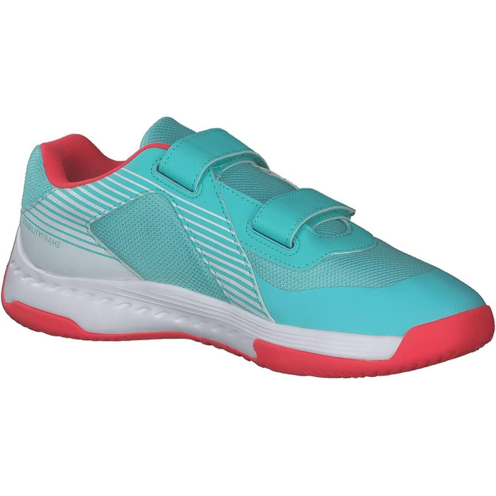 Дитячі спортивні зала-тенісні кросівки PUMA Varion V Jr. 37.5 EU, кольори: Aqua, Sunblaze, White