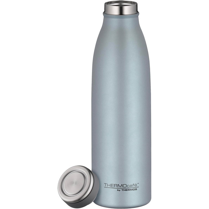 Термос-бутилка THERMOcafé Ice Blue 0,5 л, нержавіюча сталь, ізотермічна, для газованих напоїв, 12 годин гаряче, 24 години холодне, герметична, для школи, офісу та подорожей