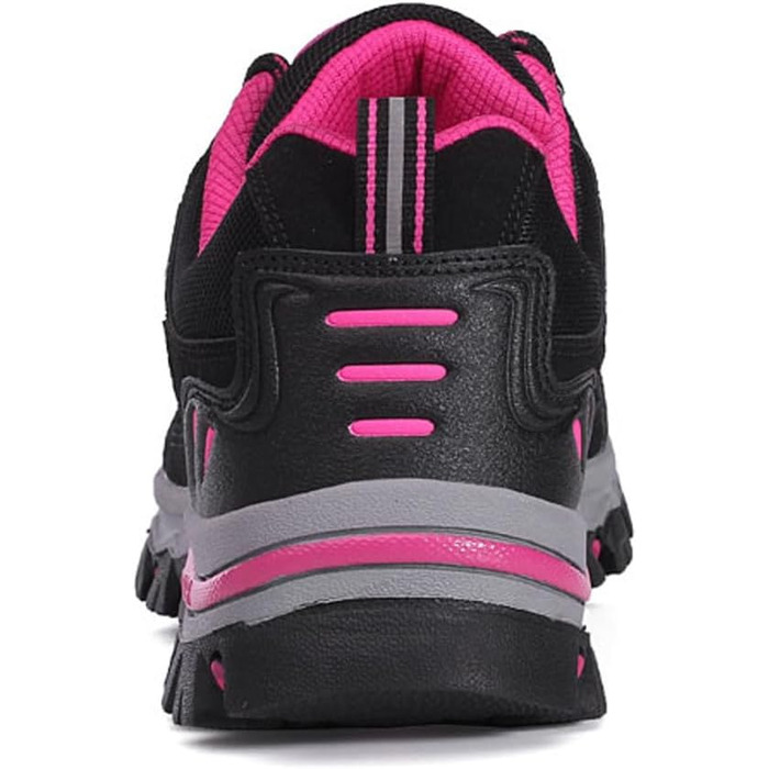 Трекінгові черевики для жінок та чоловіків. Зручні, легкі, з неслизькою підошвою. Outdoor, спортивні, для туризму та походів. Розмір 39 EU, артикул 98018. Чорний, рожевий, червоний кольори.