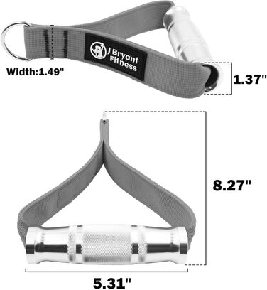 Ручки для тренажерів з еластичними стрічками J Bryant: міцні металеві ручки для кросовера, LAT pulldown, пулерів