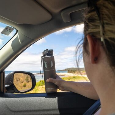 Фляга для води Super Sparrow - Tritan, 350/500/750/1000 мл, без BPA - спортивна, для фітнесу, велосипеда, університету, подорожей, легка, екологічна (1000 мл, світло-жовта)