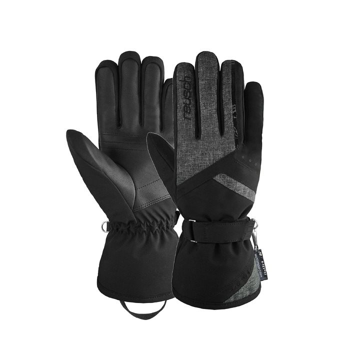 Жіночі гірськолижні рукавички Reusch Softshell, водонепроникні та теплі (чорно-сірі, розмір 7.5)