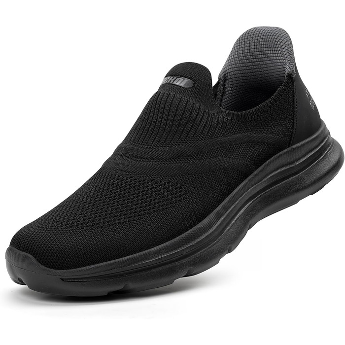 Чоловічі кросівки Slip-On без шнурівків, спортивні, для бігу, легкі, дихаючі, повсякденні, чорні, 40 EU