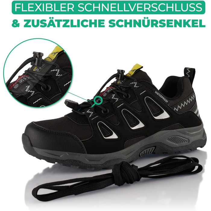 Водонепроникні трекінгові черевики для жінок та чоловіків, Trail Running, розмір 43 EU, чорний/сірий