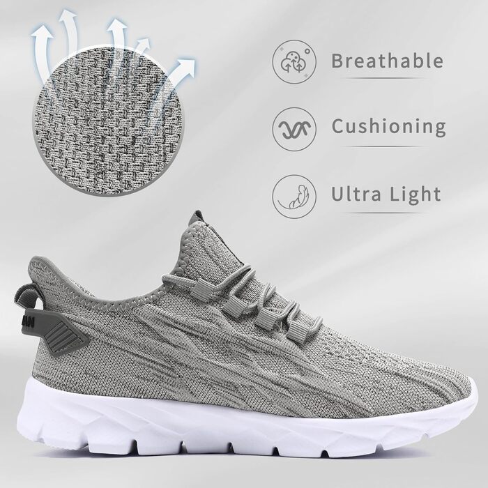 Чоловічі кросівки для бігу, занять спортом та прогулянок. Легкі літні кросівки для залу та вулиці. Розміри 39-49, сірий колір.
