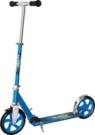 Самокат Razor A5 Lux з великими 8'' колесами, складаний, легкий, регульований кермо, до 100 кг, синій