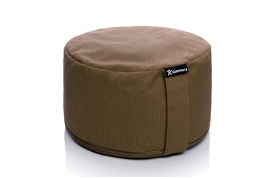 Подушка для йоги та медитації BODYMATE кругла 31 см, шоколадного кольору, з гречаним лушпинням, бавовняний чохол