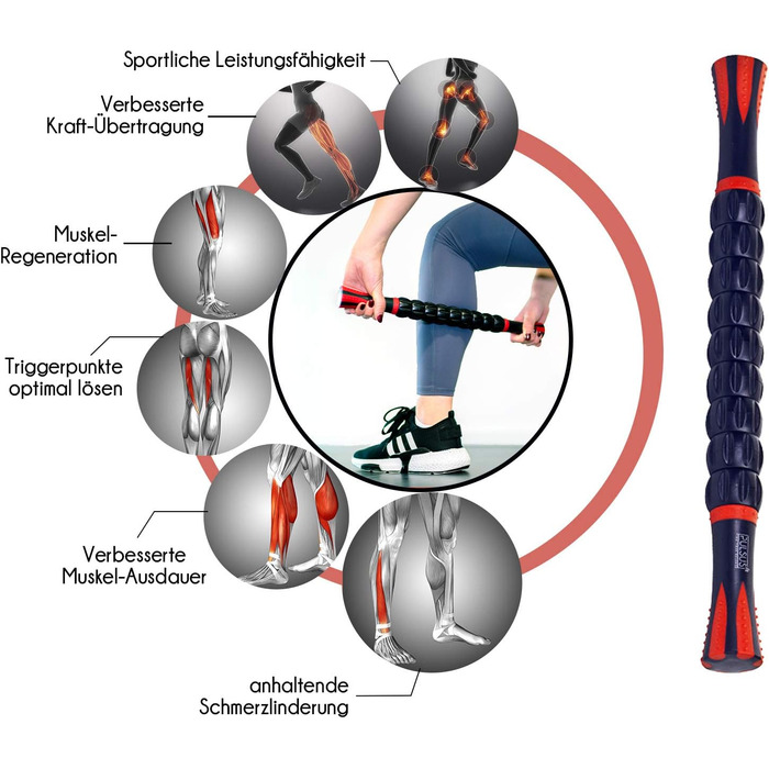 Набір для фасцій: м'язовий ролер, дуобілл, ролер для фасцій та лакрос-м'яч для тренування м'язів та зняття болю